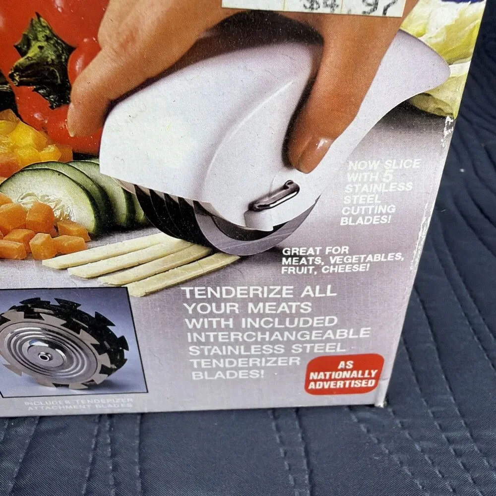 Vintage Emson Rolling Slicer Meat Tenderizer 5 Blade Kitchen Cutter As Seen TV